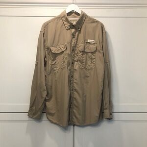 Magellan Outdoors Men's Long Sleeve Button-Down Shirt - Tan